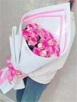 9 роз бело розовые 3473